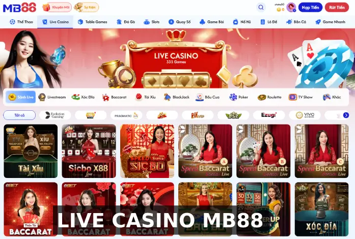 MB88 Casino Online – Chơi trực tiếp cùng Deadler xinh đẹp 1 Casino online MB88