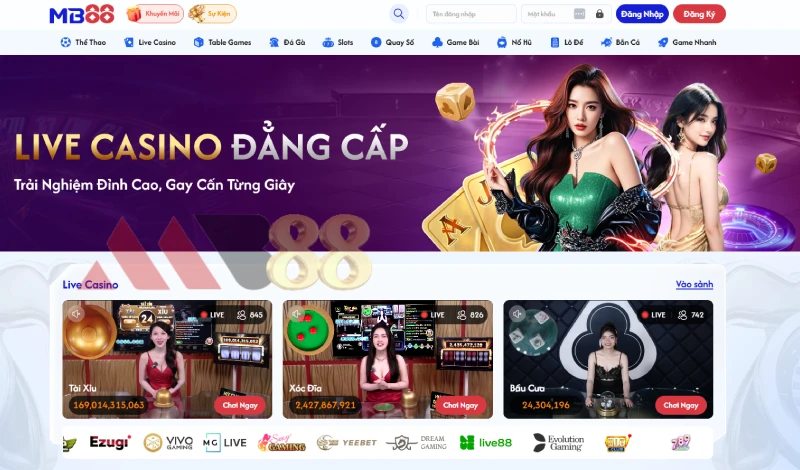 Hướng dẫn đăng ký & đăng nhập MB88 chi tiết nhất 2025 1 giao diện website MB88