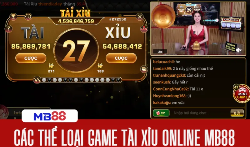 Tài xỉu online - Game tài xỉu uy tín nhất hiện nay 2025 5 Các thể loại game tài xỉu online MB88